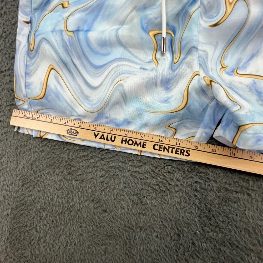 Walter Mitty‎ Men's Swim Trunks Shorts Blue Marble Waist Drawstring Size 34